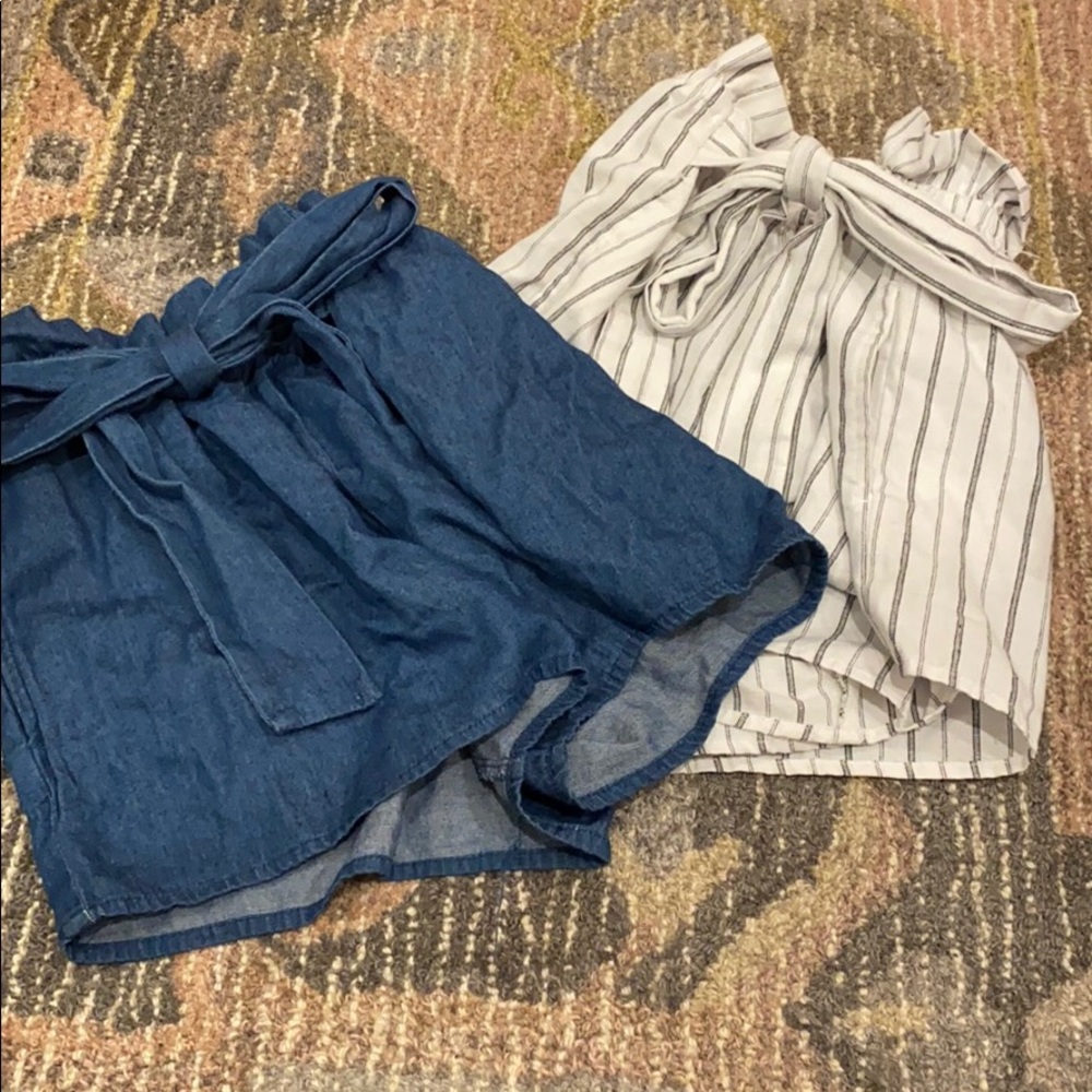 Bundle of paperbag “jean” shorts
